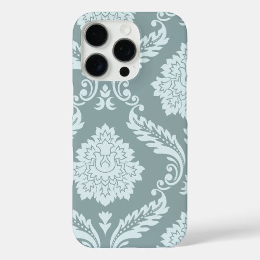 Coques Case-Mate iPhone Rococo Damask Art I Duck Egg Blue+Teal (Verso)