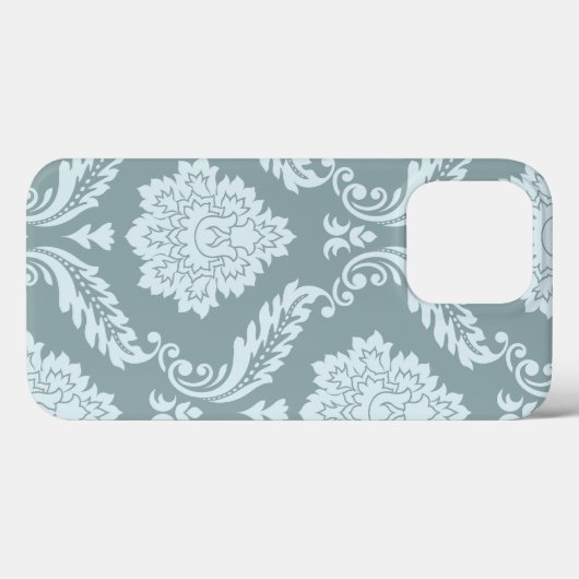 Coques Case-Mate iPhone Rococo Damask Art I Duck Egg Blue+Teal (Verso (horizontal))