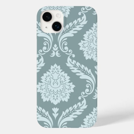 Coques Case-Mate iPhone Rococo Damask Art I Duck Egg Blue+Teal (Verso)