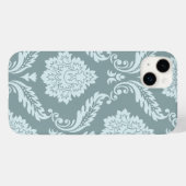 Coques Case-Mate iPhone Rococo Damask Art I Duck Egg Blue+Teal (Verso (horizontal))