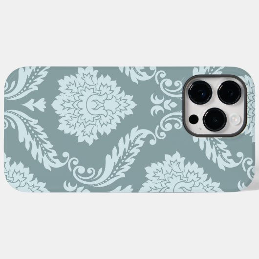 Coques Case-Mate iPhone Rococo Damask Art I Duck Egg Blue+Teal (Verso (horizontal))