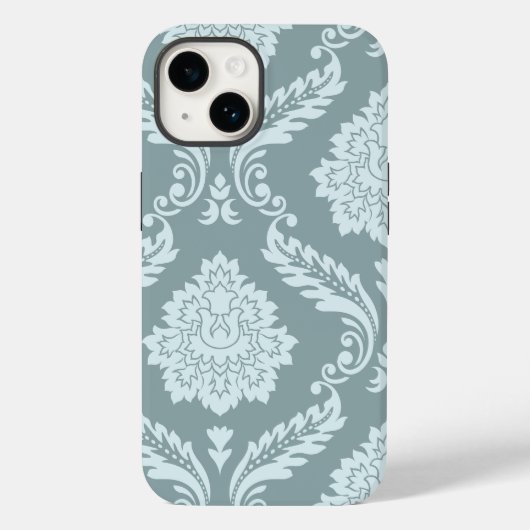 Coques Case-Mate iPhone Rococo Damask Art I Duck Egg Blue+Teal (Verso)