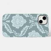Coques Case-Mate iPhone Rococo Damask Art I Duck Egg Blue+Teal (Verso (horizontal))