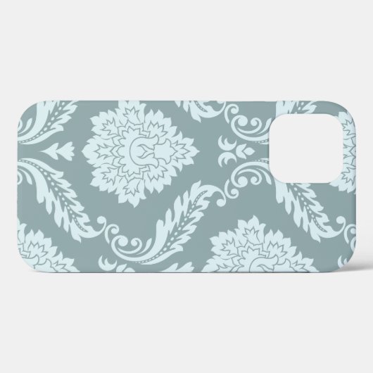 Coques Case-Mate iPhone Rococo Damask Art I Duck Egg Blue+Teal (Verso (horizontal))