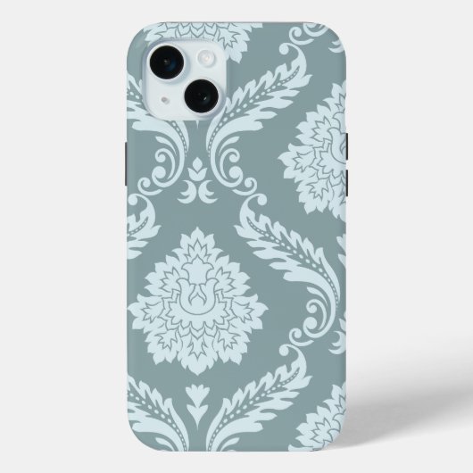 Coques Case-Mate iPhone Rococo Damask Art I Duck Egg Blue+Teal (Verso)
