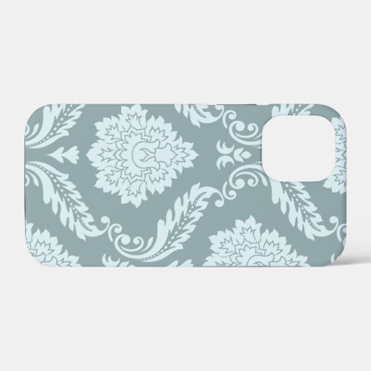 Coques Case-Mate iPhone Rococo Damask Art I Duck Egg Blue+Teal (Verso (horizontal))