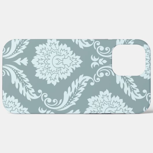 Coques Case-Mate iPhone Rococo Damask Art I Duck Egg Blue+Teal (Verso (horizontal))