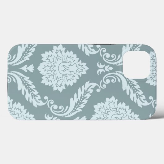 Coques Case-Mate iPhone Rococo Damask Art I Duck Egg Blue+Teal (Verso (horizontal))