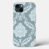 Coques Case-Mate iPhone Rococo Damask Art I Duck Egg Blue+Teal (Verso)