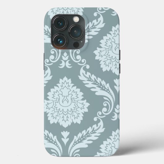 Coques Case-Mate iPhone Rococo Damask Art I Duck Egg Blue+Teal (Verso)
