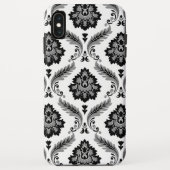 Coques Case-Mate iPhone Rococo Damask Pattern Grey Black White (Dos)