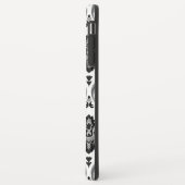 Coques Case-Mate iPhone Rococo Damask Pattern Grey Black White (Dos/Gauche)