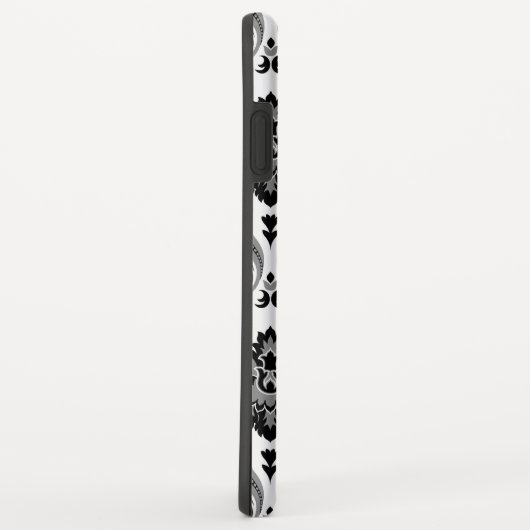 Coques Case-Mate iPhone Rococo Damask Pattern Grey Black White (Dos/Droite)