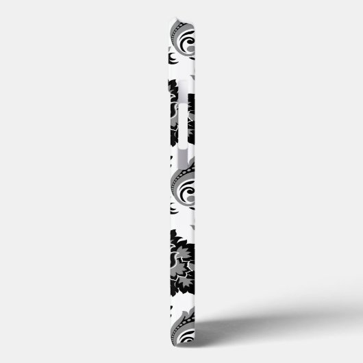 Coques Case-Mate iPhone Rococo Damask Pattern Grey Black White (Verso / Gauche)