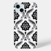Coques Case-Mate iPhone Rococo Damask Pattern Grey Black White (Verso)