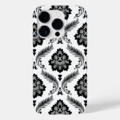 Coques Case-Mate iPhone Rococo Damask Pattern Grey Black White (Verso)