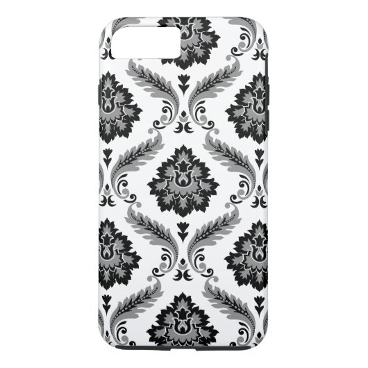 Coques Case-Mate iPhone Rococo Damask Pattern Grey Black White (Dos)