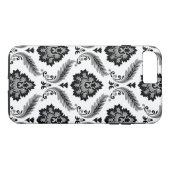 Coques Case-Mate iPhone Rococo Damask Pattern Grey Black White (Dos (Horizontal))