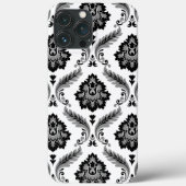 Coques Case-Mate iPhone Rococo Damask Pattern Grey Black White (Verso)