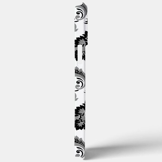 Coques Case-Mate iPhone Rococo Damask Pattern Grey Black White (Verso / Droite)