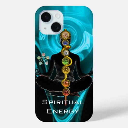 Coques Case-Mate iPhone ROD ASCLEPIUS,7 CHAKRAS YOGA LOTUS POSE Bleu (Verso)