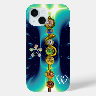 COQUE POUR iPhone 15 RODE D'ASCLEPIUS 7 CHAKRAS, YOGA, ÉNERGIE SPIRITUE