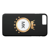 Coques Case-Mate iPhone Roi Du Bling Monogramme (Dos (Horizontal))