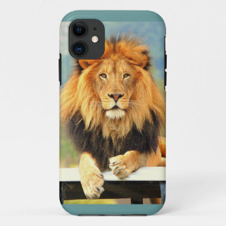 Coque iPhone 11 roi masculin de lion du cas iPhone5 de la jungle