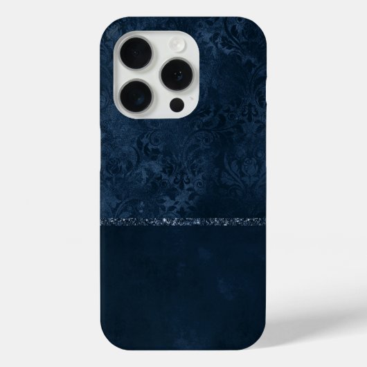 Coques Case-Mate iPhone Romance de la marine de minuit | Blue Satiny Grung (Verso)