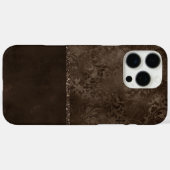 Coques Case-Mate iPhone Romance en bronze de minuit | Satiny Grunge Damask (Verso (horizontal))