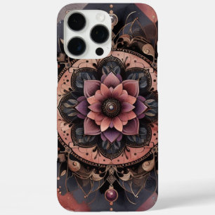 Coques iPhone 16 Pro Max Romance foncée Bourgogne Art Déco Floral Été