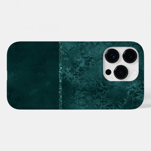 Coques Case-Mate iPhone Romance Turquoise de minuit | Dark Satiny Grunge D (Verso (horizontal))