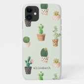 Coques Case-Mate iPhone Romantic Cute succulent cactus ajouter votre nom (Dos)