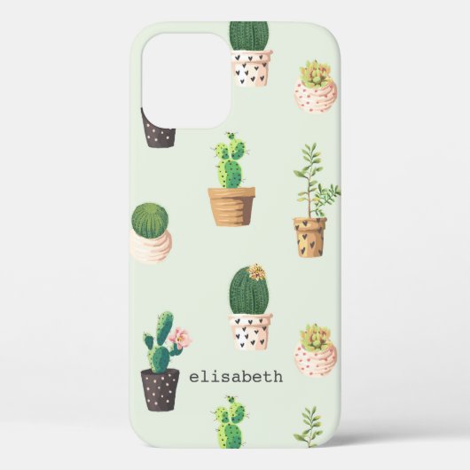 Coques Case-Mate iPhone Romantic Cute succulent cactus ajouter votre nom (Verso)