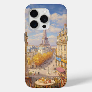 Coque iPhone 15 Pro Romantic Parisian Balcony View Oil Painting