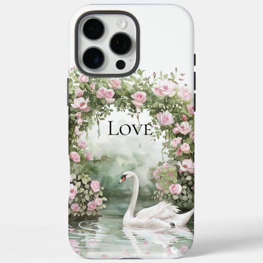 Coques Case-Mate iPhone Romantic Pink Roses Swan Lake Floral   (Verso)