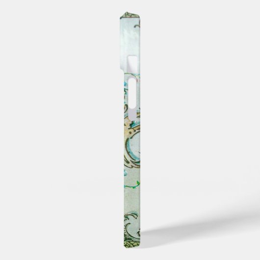 Coques Case-Mate iPhone ROMANTICA Roses rouges, Monogramme floral de paysa (Verso / Gauche)