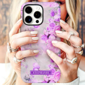 Coques Case-Mate iPhone Romantique fleurs nom rose et lavande 