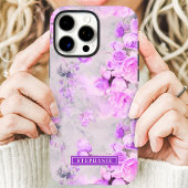 Coques Case-Mate iPhone Romantique fleurs nom rose et lavande 