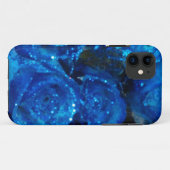 Coques Case-Mate iPhone Romantique Love Blue Glitter Glamour Roses (Dos (Horizontal))