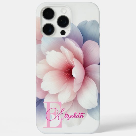 Coques Case-Mate iPhone Romantique Pastel rose Floral Personnalisé (Verso)
