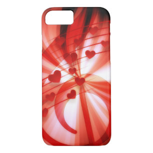 Case-Mate iPhone Case Romantique Red Hearts Music Clef Note Abstraite