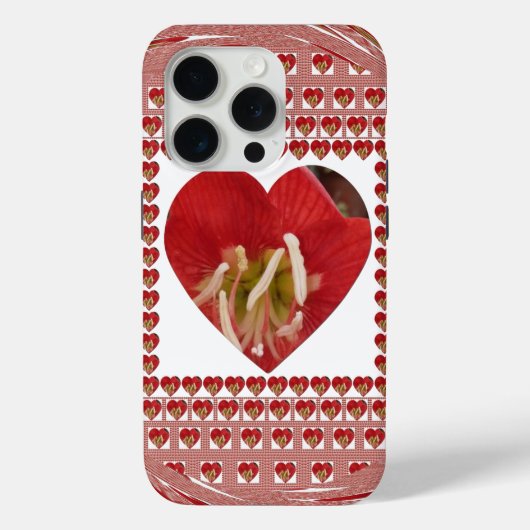Coques Case-Mate iPhone Romantique Rouge Fleur Coeur Design 4 Moments spéc (Verso)
