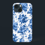 Case-Mate iPhone Case Romantique Vintage Roses-Bleu sur Blanc<br><div class="desc">Elégant et classique antique vintage Delft roses bleus sur arrière - plan blanc.</div>