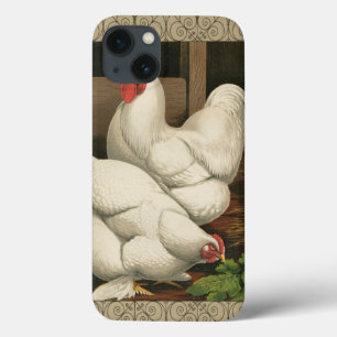 Case-Mate iPhone Case Roosters & Hen outside Hen House with White Border