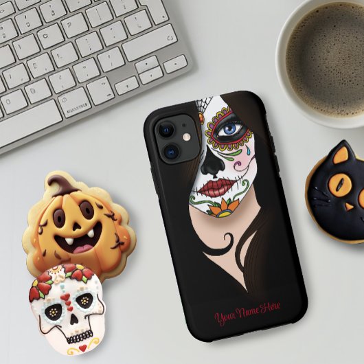 Coques Case-Mate iPhone Rosa Sugar Skull Portrait