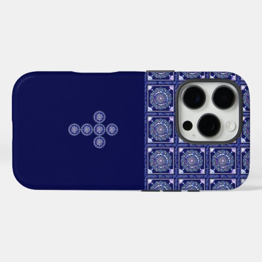 Coques Case-Mate iPhone Rosace bleue (Verso (horizontal))
