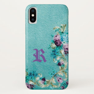 Case-Mate iPhone Case Rose à fleurs victoriennes élégant turquoise rose 