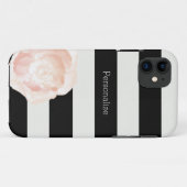 Coques Case-Mate iPhone Rose à rayures noir et blanc (Dos (Horizontal))