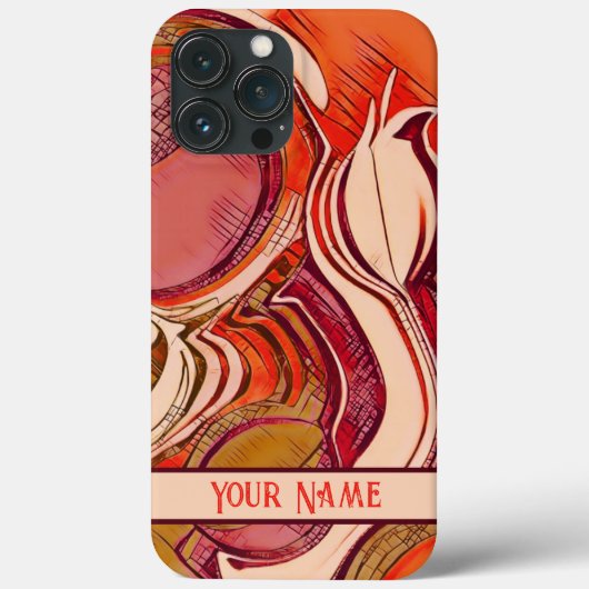 Coques Case-Mate iPhone Rose Abstrait Rouge Customisé moderne (Verso)